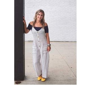 Free people Westminster linen blend jumpsuit